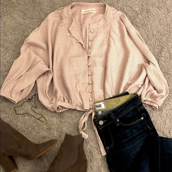 Urban Outfitters Covered Button-Down Tie Top Sz XS - Picture 5 of 5